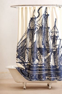 Ship design shower curtain via rstyledotme